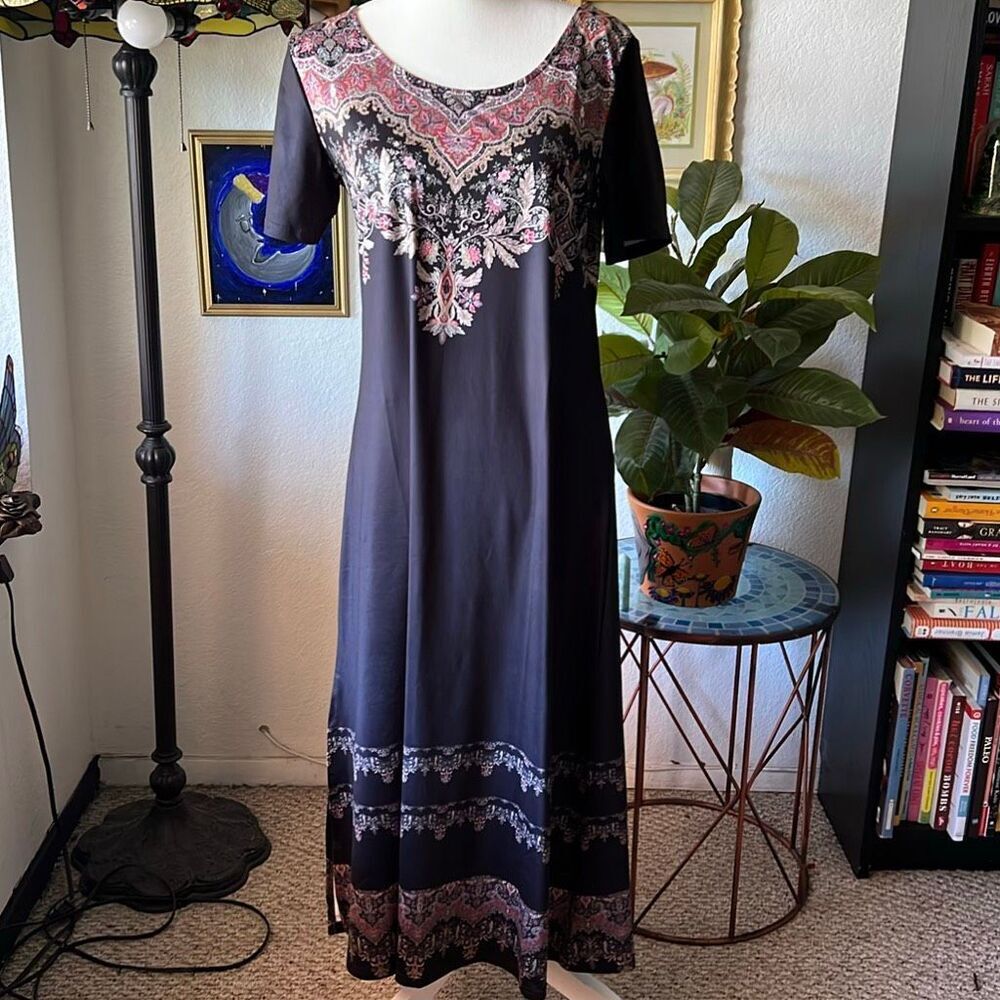 No label Size small Black multicolor Maxi dress